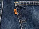 irregular high-waist A-line denim trousers