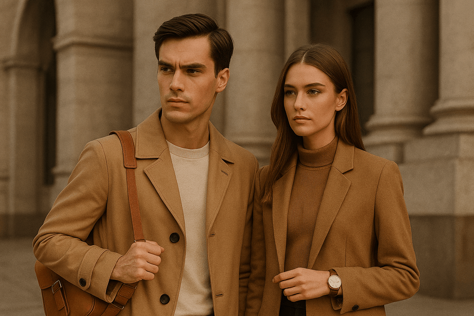 Top Fashion Trends for 2026: What’s New in Style for Men & Women featuring a stylish couple in matching coats.