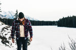 men's plaid hooded knit cardigan