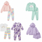 Girl Clothing Sets featuring hoodies, sweatpants, and matching outfits in playful colors and patterns.