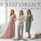 Maternity collection featuring three stylish and comfortable outfits for pregnant women in a bright, airy setting.