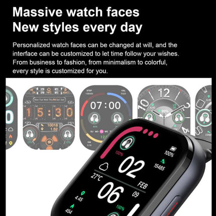 2.01 inch TFT Screen Smart Bluetooth Watch complete user manual and package contents inventory display