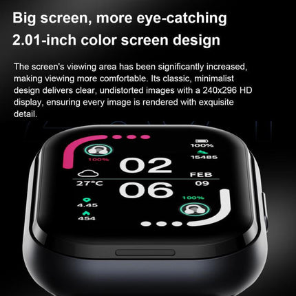 2.01 inch TFT Screen Smart Bluetooth Watch seamless FaceLink application smartphone syncing menu