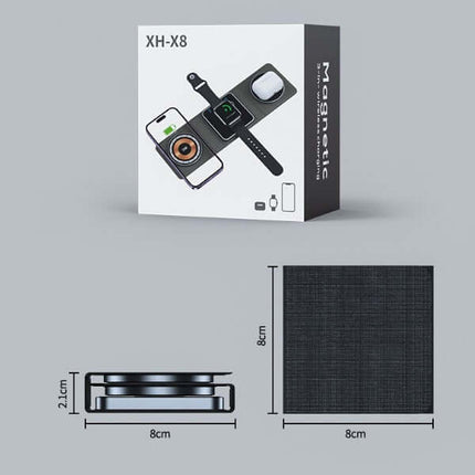 3 in 1 Magnetic Folding Wireless Charger for iPhone & Watch XH-X8.