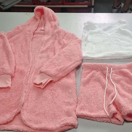 3pcs Womens Clothing Long Sleeve Crop Pajama Set 3XL size 90 waistline.