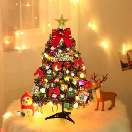 50cm Desktop Christmas Tree with Lights and Ornaments tabletop holiday decoration with LED lights