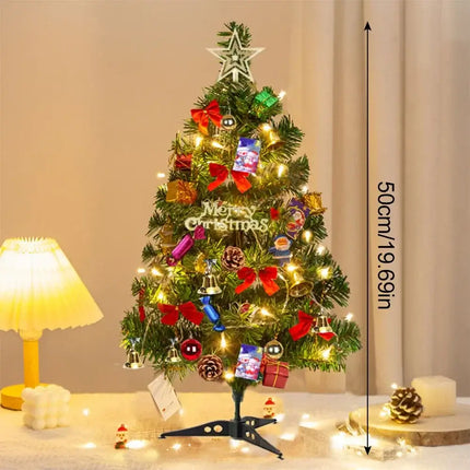 50cm Desktop Christmas Tree with Lights and Ornaments desktop holiday tree for office desk