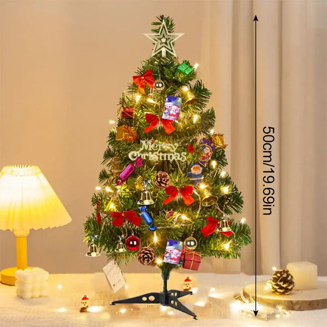 50cm Desktop Christmas Tree with Lights and Ornaments desktop holiday tree for office desk