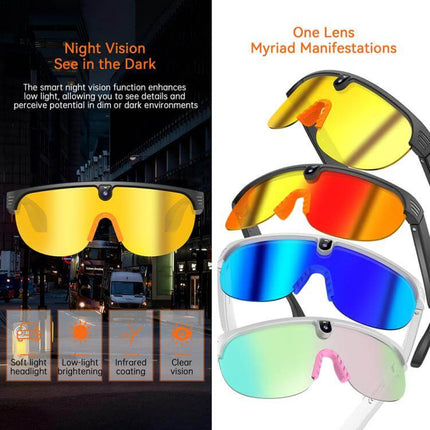 8MP Outdoor Cycling Smart AI Sports Glasses retail packaging box unboxing layout contents