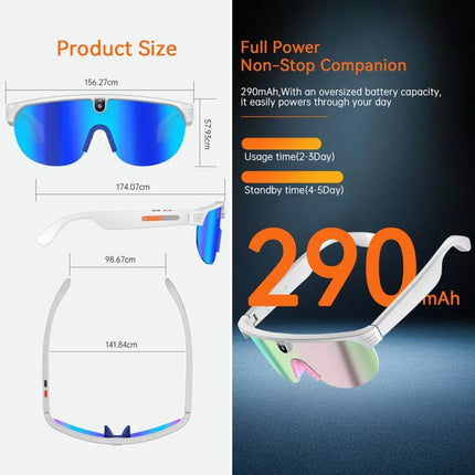8MP Outdoor Cycling Smart AI Sports Glasses clean multi language interactive assistant matrix
