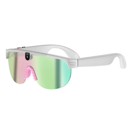 8MP Outdoor Cycling Smart AI Sports Glasses secure magnetic charging cable connection path