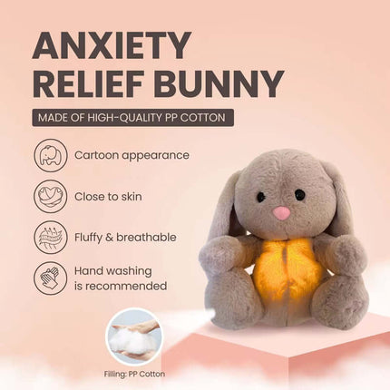 Breathing Rabbit Soothing Plush Toy soft texture fabric.