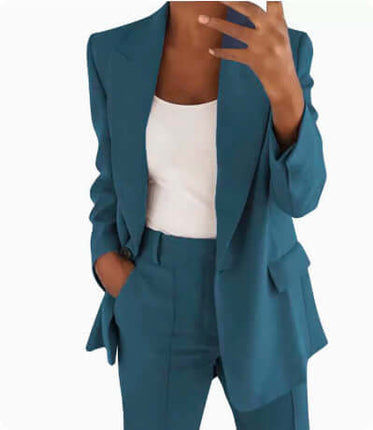 Casual Lapel Blazer and Pocket Trousers Suit Set Blazer And Trousers