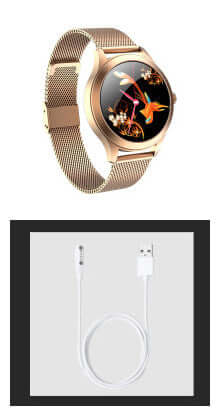 Chivo kw10pro Womens Smart Watch Steel Slim Fit polished luxury steel gold edition displaying daily step counter