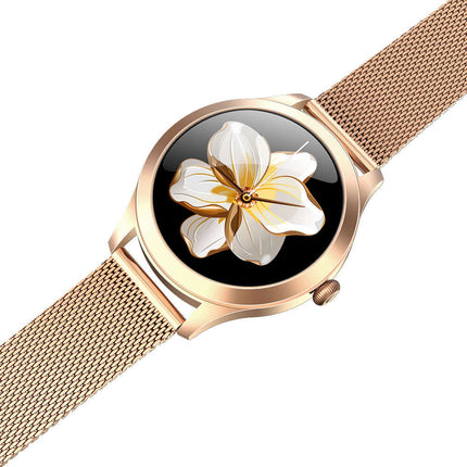 Chivo kw10pro Womens Smart Watch Steel Slim Fit smart heart rate sensor cluster on the polished steel backplate