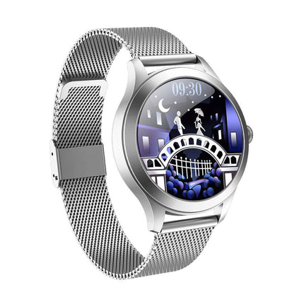Chivo kw10pro Womens Smart Watch Steel Slim Fit beautiful security clasp adjustment operation on steel mesh band