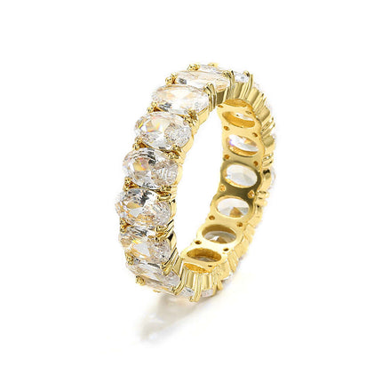 Elegant Luxe Copper Ring Inlaid With Zirconias platinum plated