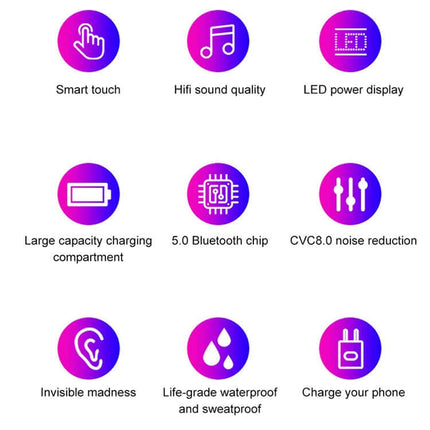 f9 tws v5.0 wireless bluetooth earphones with display power indicator