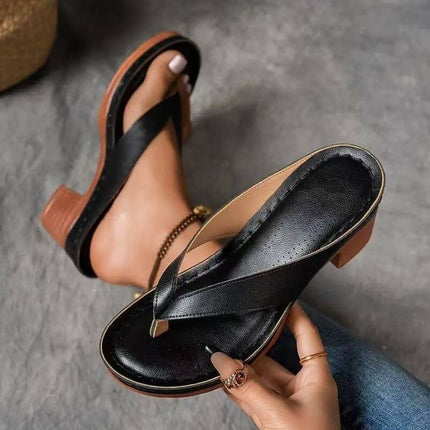 Fashion Summer Flip-Flops Square-Heeled Sandals EU size 34 to 46 range