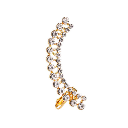 Full Crystal Butterfly Flower Single Ear Clip Cuff beautiful simulated diamond crystals forming a romantic flower bouquet