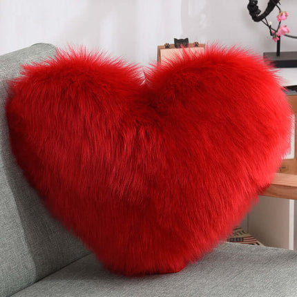 Heart Shaped Plush Throw Pillow soft and cozy texture detail