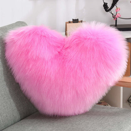 Heart Shaped Plush Throw Pillow black color for modern minimalist home