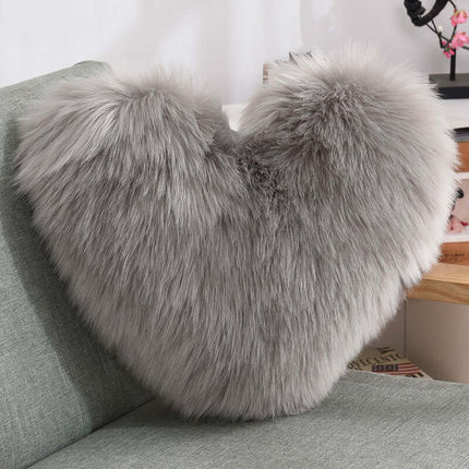 Heart Shaped Plush Throw Pillow dark blue velvet look