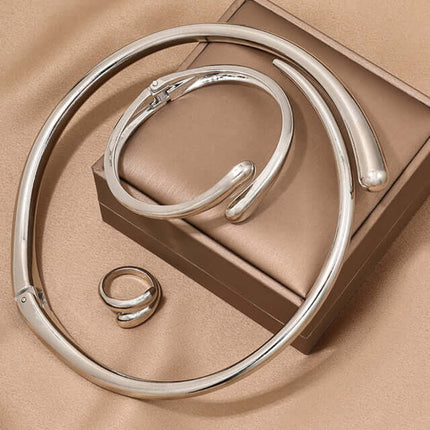 Heavy Metal Geometric Jewelry Set modern fashion accessories