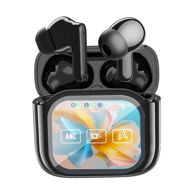 jm19 anc touchscreen wireless bluetooth earphones front view