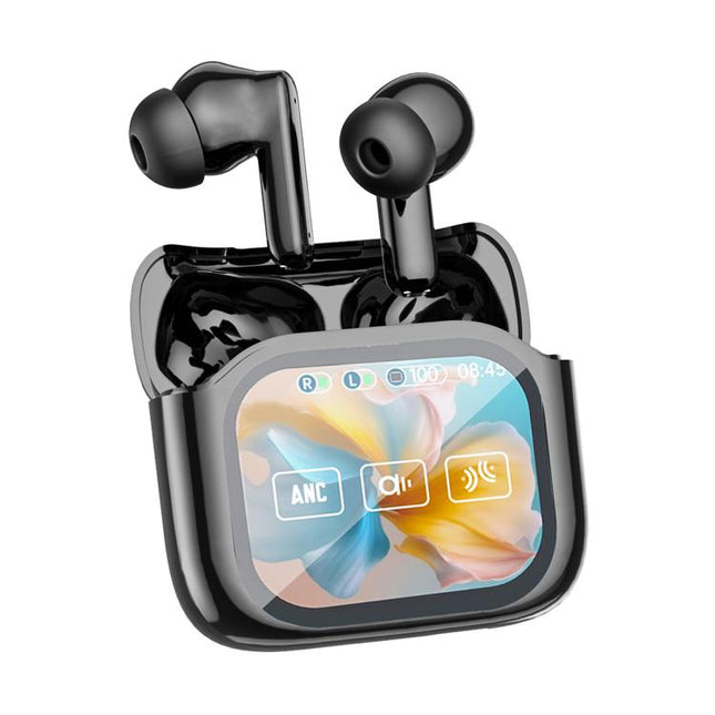 jm19 anc touchscreen wireless bluetooth earphones touchscreen display