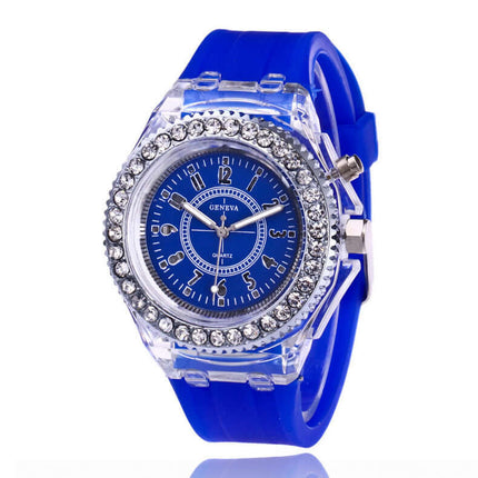 LED Luminous Watches Geneva Women Quartz Watch children fun companion.