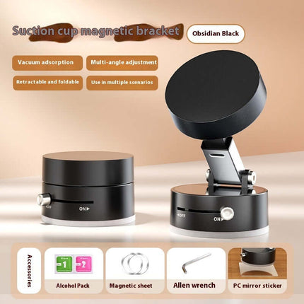 Magnetic Vacuum Suction Foldable Car Phone Holder with adjustable view and suction cup features.