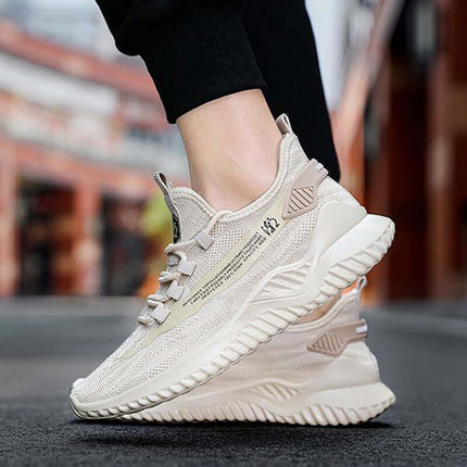 Men Sneakers Lightweight Breathable Walking Shoes highlight of the stylish sewing thread detail.