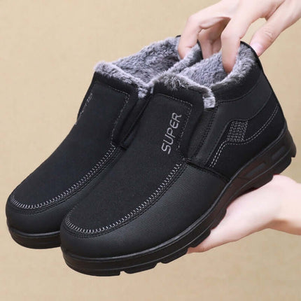 Men's Cotton Shoes Fleece Lined Warm Winter Boots non-restrictive cozy round toe upper area optimized for senior citizens