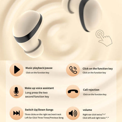 mini tws sleep wireless bluetooth earphones type-c charging