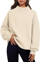 Pullover Sweatshirt Solid Color Loose Round Neck Hoodie polyester fashionable simple