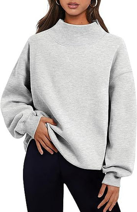 Pullover Sweatshirt Solid Color Loose Round Neck Hoodie stylish beautiful design tops