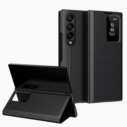 Smart View Window Leather Phone Case with Card Slot, For Samsung Galaxy Z Fold3 5G