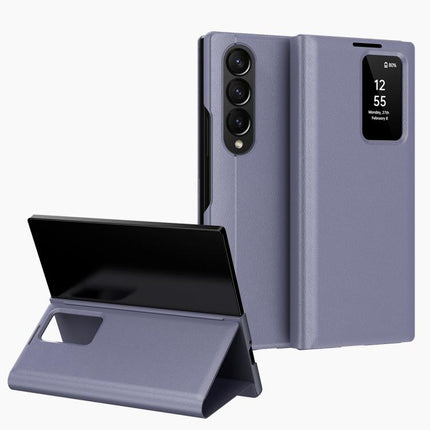 Smart View Window Leather Phone Case with Card Slot, For Samsung Galaxy Z Fold3 5G