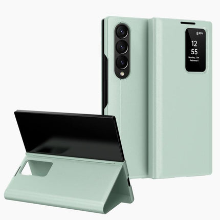 Smart View Window Leather Phone Case with Card Slot, For Samsung Galaxy Z Fold3 5G