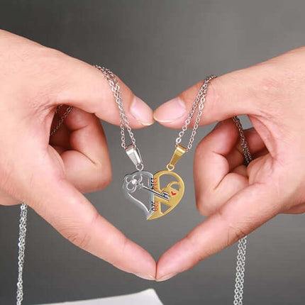 Stainless Steel Couple Necklace Set fashion jewelry for lovers