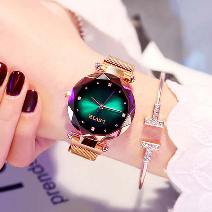 Starry Sky Magnet Watch worn on a woman's wrist