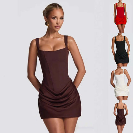 Summer Corset Dress Graceful Sleeveless Short Dresses showing XS size with an 80-86cm bust range.