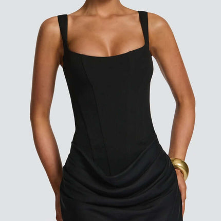 Summer Corset Dress Graceful Sleeveless Short Dresses with an 85-91cm hip dimension layout in size XS.