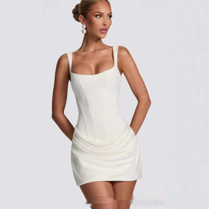 Summer Corset Dress Graceful Sleeveless Short Dresses displaying size S matching USA 4-6 parameters.