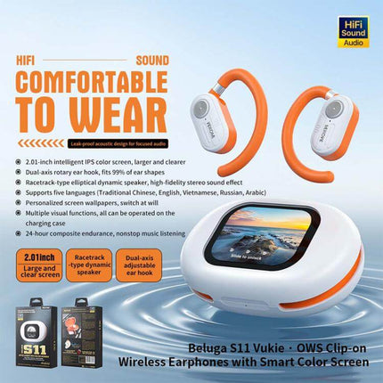 wk beluga s11 ows clip-on wireless earphones side clip design