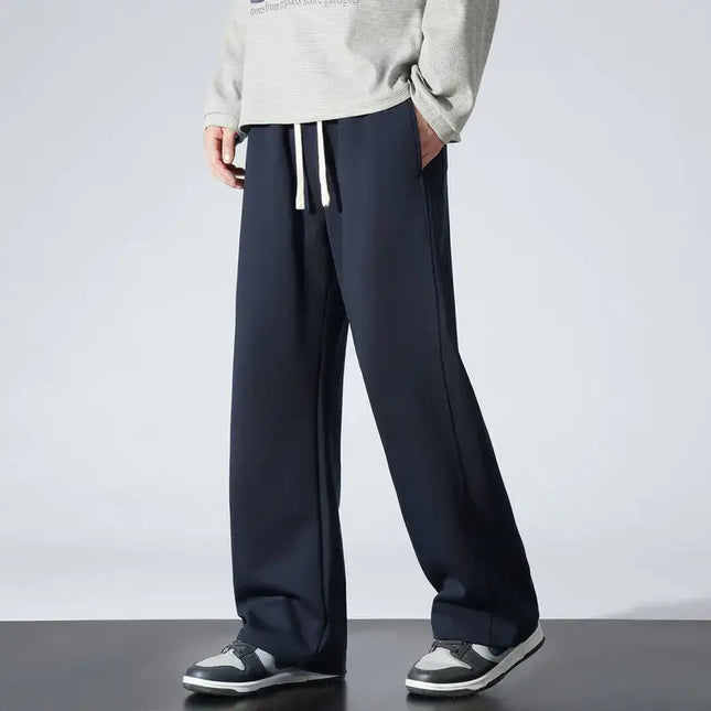 Winter Mens Wide Leg Velvet Lined Sweatpants outdoor wear