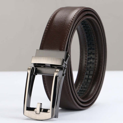 Adjustable Holeless Leather Belts for Men Automatic Buckle casual daily wear styling