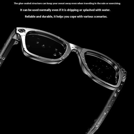 AI Smart Bluetooth Glasses showcasing waterproof features with IP65 rating, ideal for men on the go.