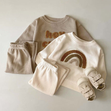Alphabet Embroidery Baby Suit spring autumn baby clothes.